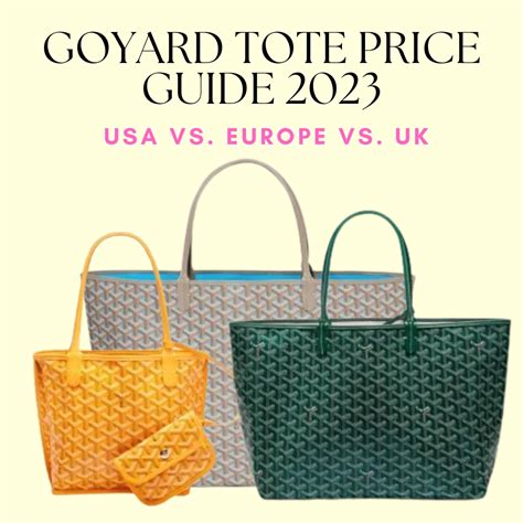 goyard price tote|goyard bag price 2022 dollars.